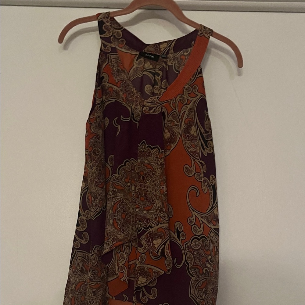 Apt. 9 Purple and Orange Paisley Blouse